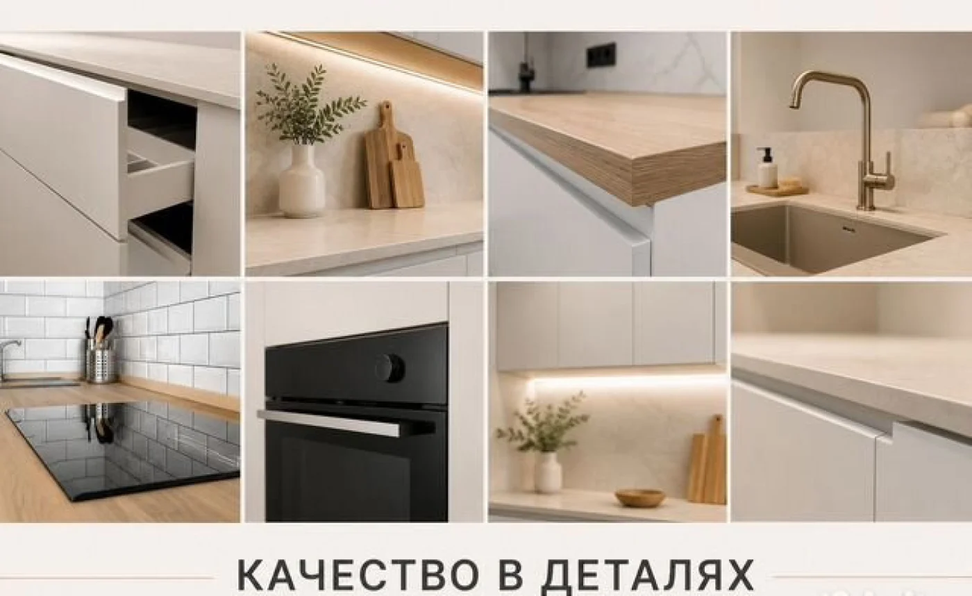 Кухня на заказ П-образная 3800х2100 МДФ эмаль