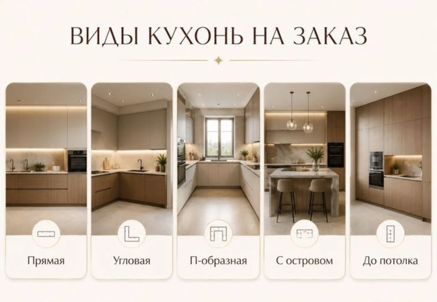 Кухня на заказ П-образная 3800х2100 МДФ эмаль